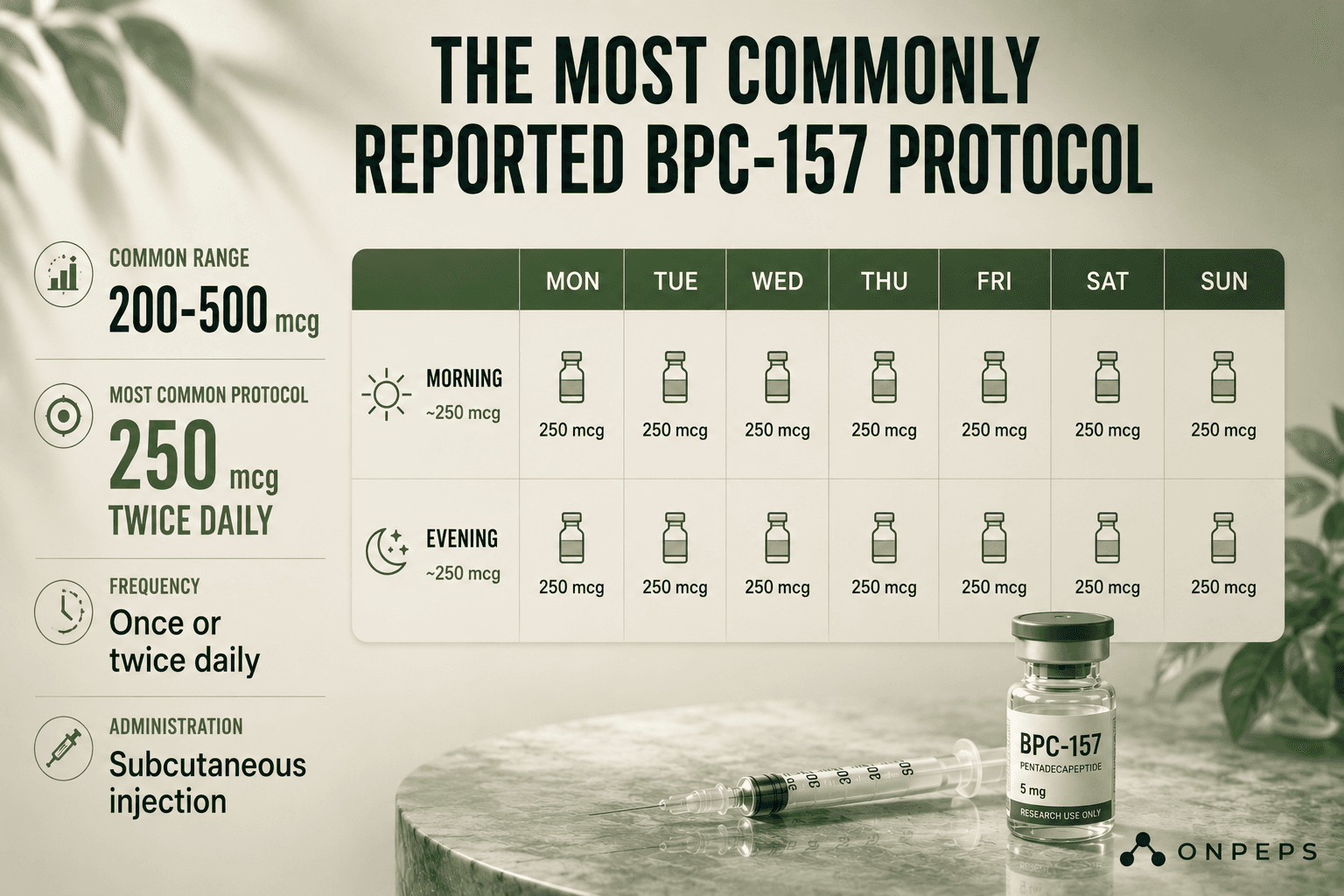bpc-157 dosing protocol and daily dose chart - onpeps.com